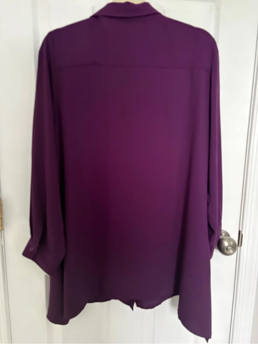 Chico's Purple Long-Sleeve Tunic Tops#0354